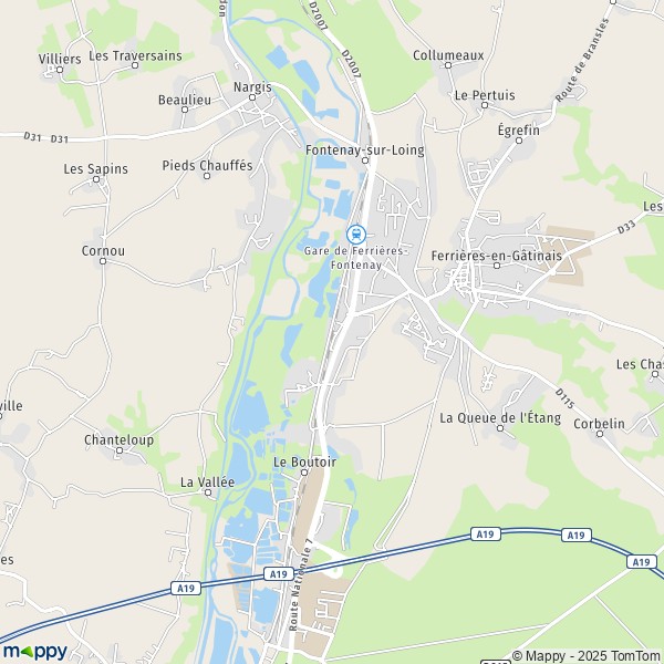 La carte pour la ville de Fontenay-sur-Loing 45210