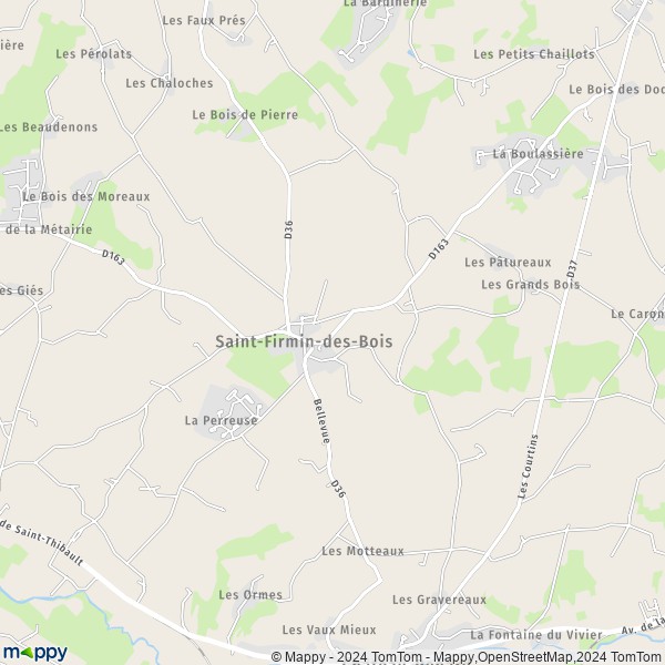 La carte pour la ville de Saint-Firmin-des-Bois 45220