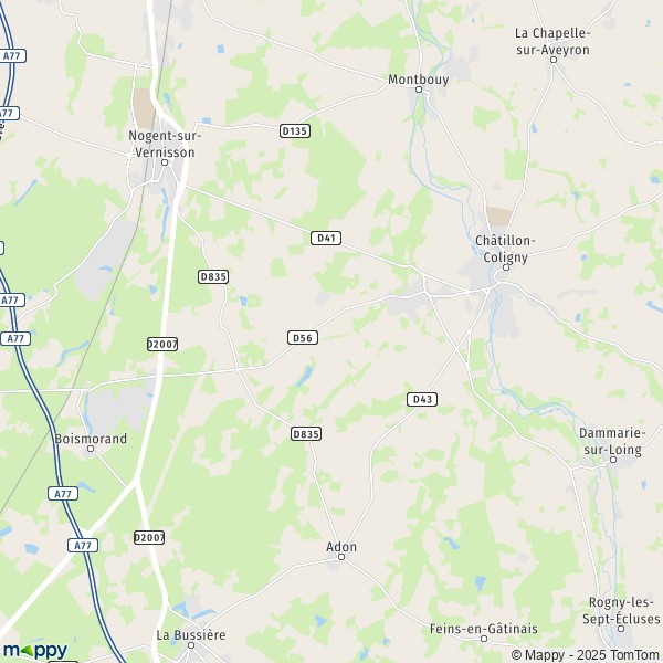 La carte pour la ville de Sainte-Geneviève-des-Bois 45230