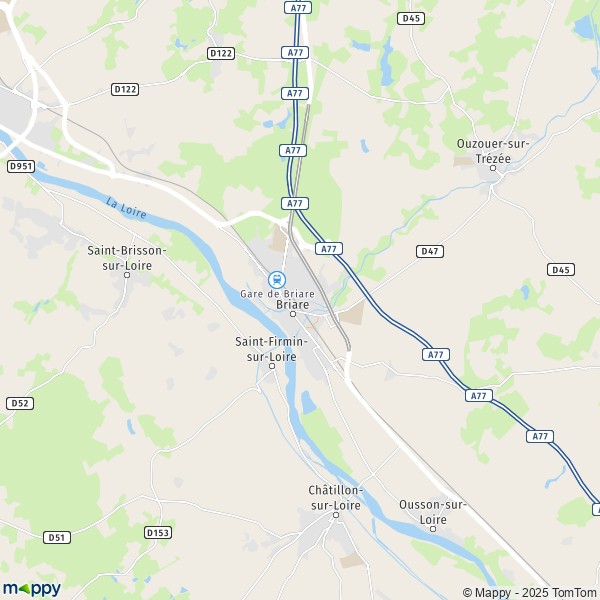 La carte pour la ville de Briare 45250