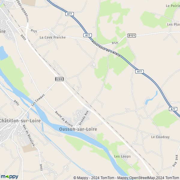 La carte pour la ville de Ousson-sur-Loire 45250