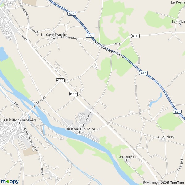 La carte pour la ville de Ousson-sur-Loire 45250