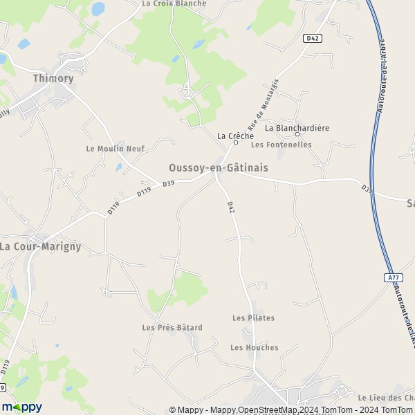 La carte pour la ville de Oussoy-en-Gâtinais 45290