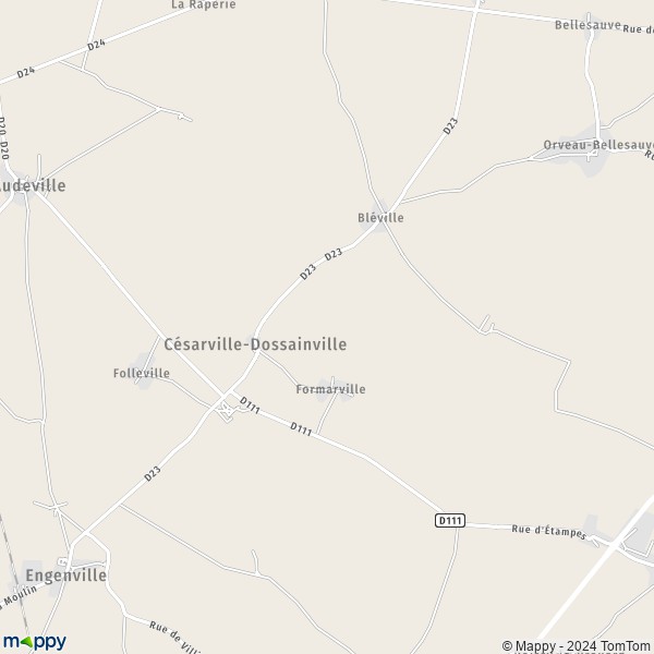 La carte pour la ville de Césarville-Dossainville 45300