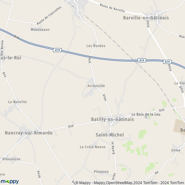 La carte pour la ville de Batilly-en-Gâtinais 45340