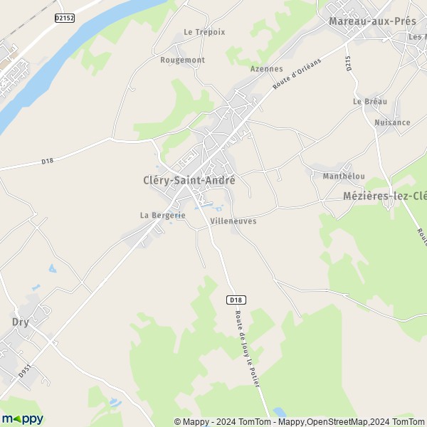 La carte pour la ville de Cléry-Saint-André 45370