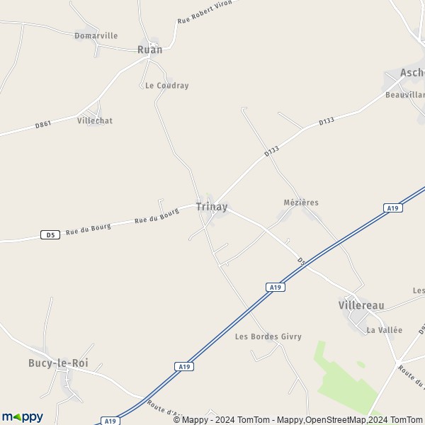 La carte pour la ville de Trinay 45410