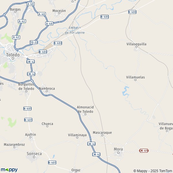La carte pour la ville de 45420 Almonacid de Toledo
