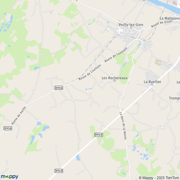 Carte La Tête d'Eau, 45500 Poilly-lez-Gien
