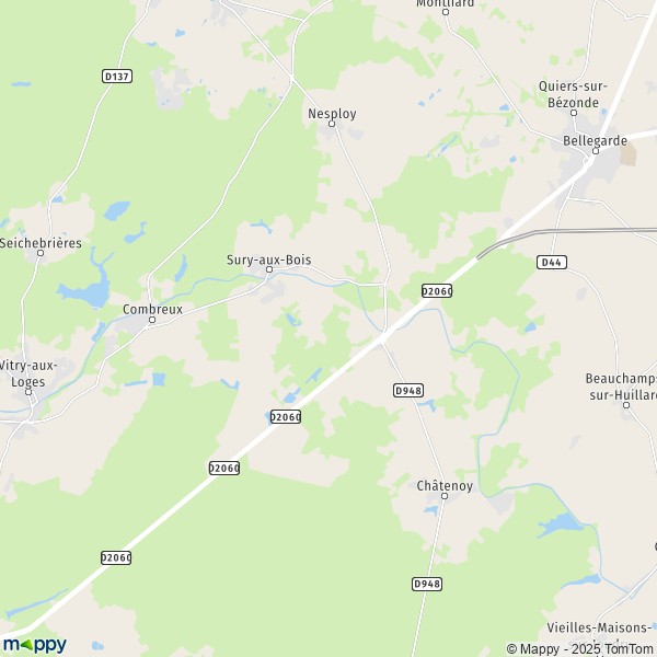 La carte pour la ville de Sury-aux-Bois 45530