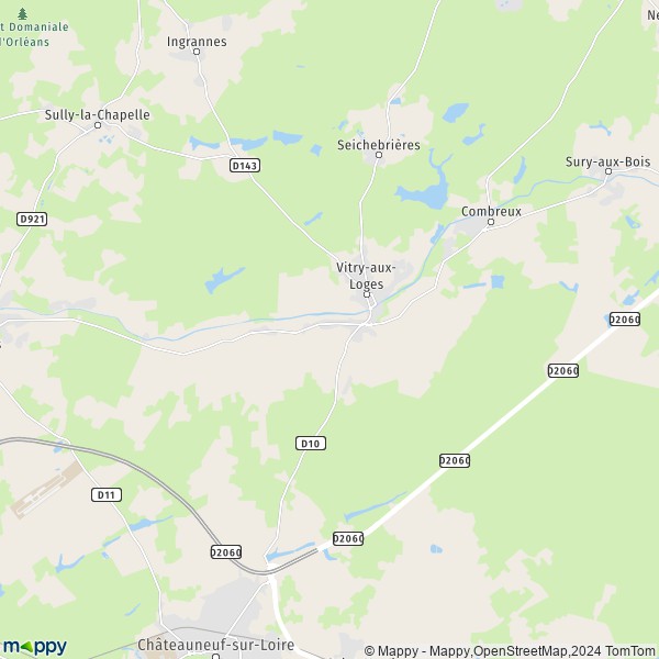 La carte pour la ville de Vitry-aux-Loges 45530