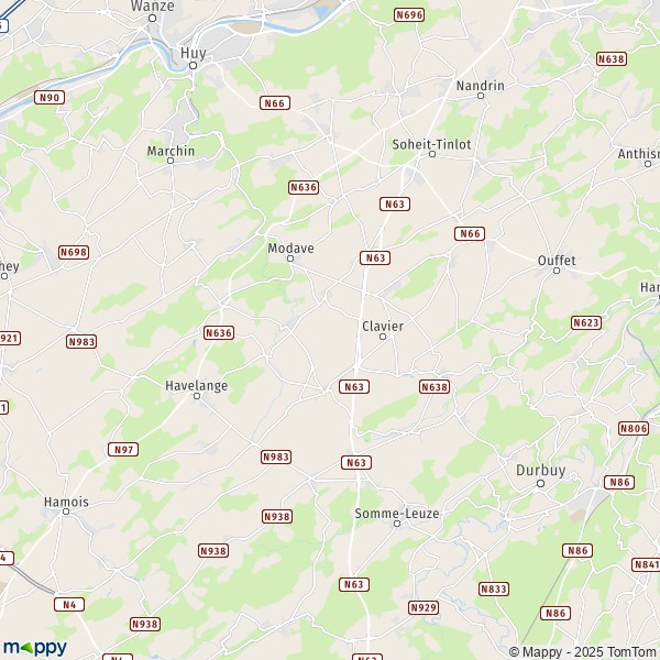 La carte pour la ville de 4560 Clavier
