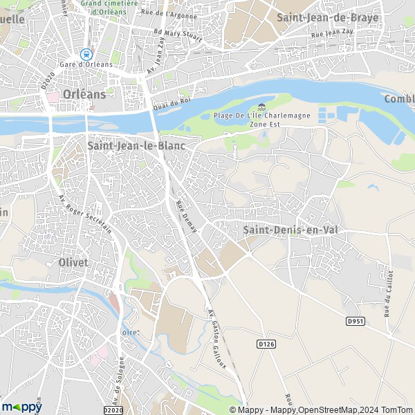 La carte pour la ville de Saint-Jean-le-Blanc 45650
