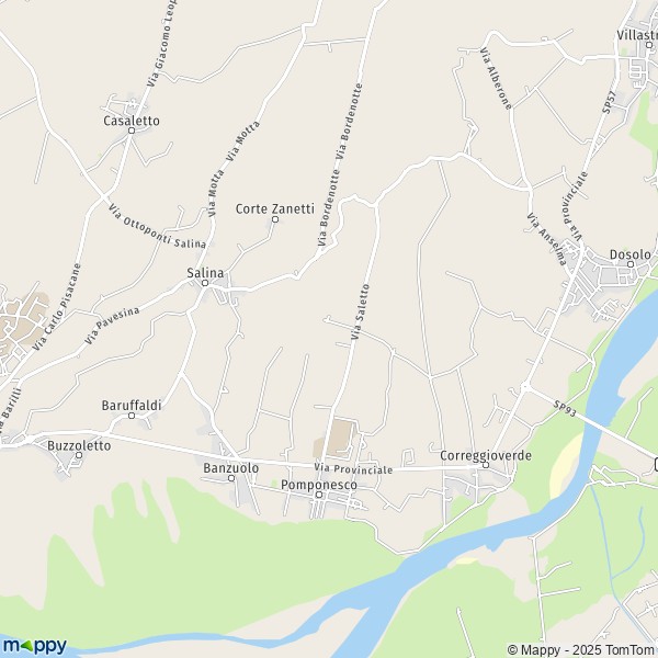 La carte pour la ville de Pomponesco 46030