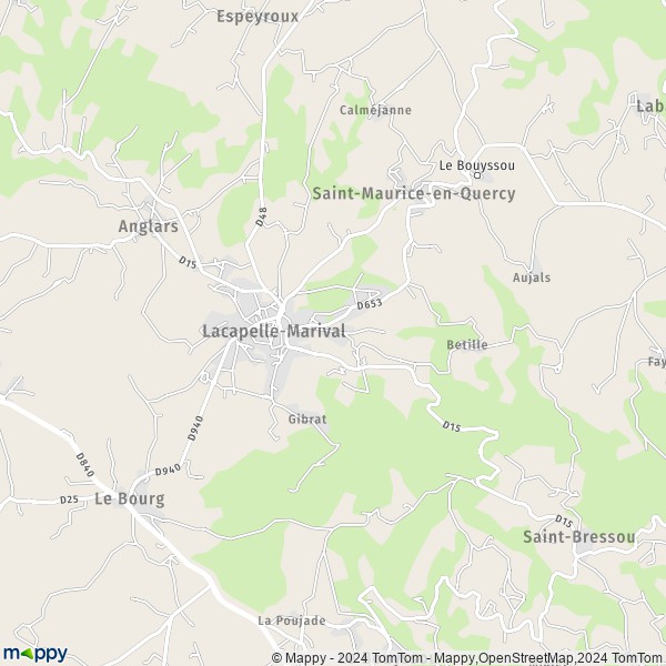 La carte pour la ville de Lacapelle-Marival 46120