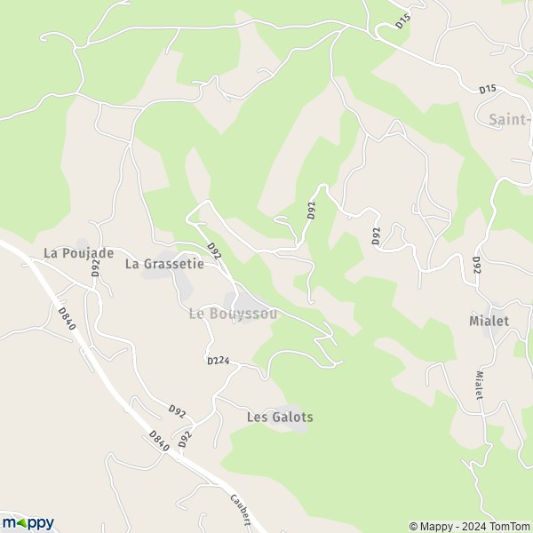 La carte pour la ville de Le Bouyssou 46120