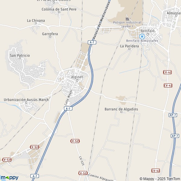 La carte pour la ville de 46230 Alginet