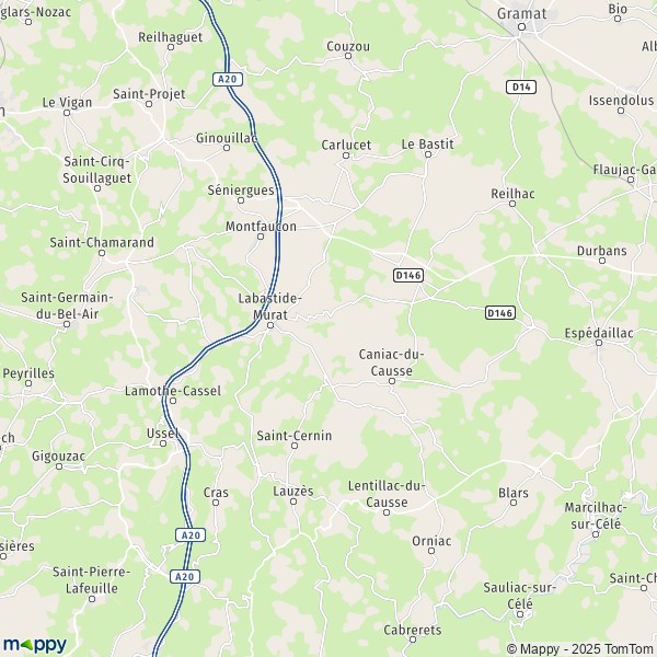 La carte pour la ville de Beaumat, 46240 Cœur-de-Causse