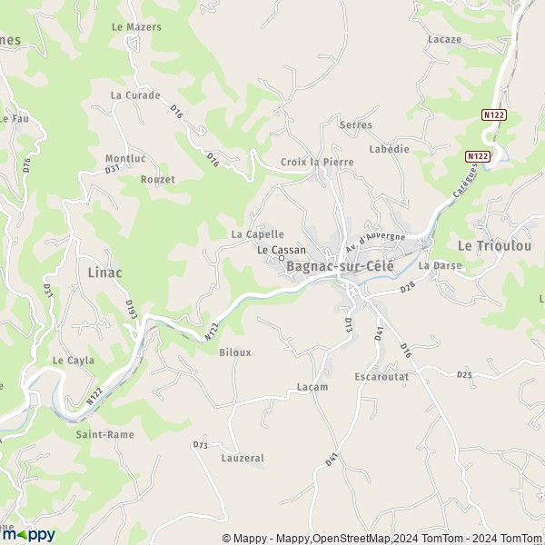 La carte pour la ville de Bagnac-sur-Célé 46270