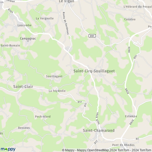 La carte pour la ville de Saint-Cirq-Souillaguet 46300