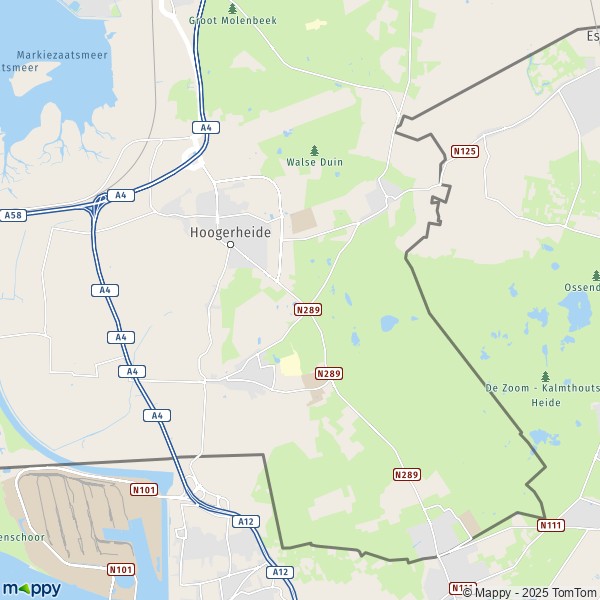 La carte pour la ville de Woensdrecht 4631-4645