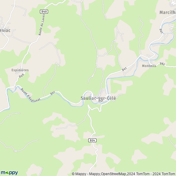 La carte pour la ville de Sauliac-sur-Célé 46330