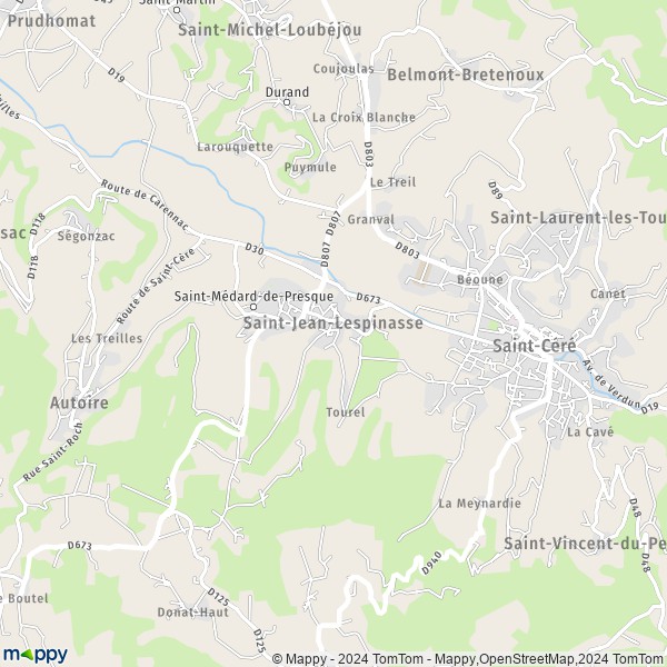 La carte pour la ville de Saint-Jean-Lespinasse 46400