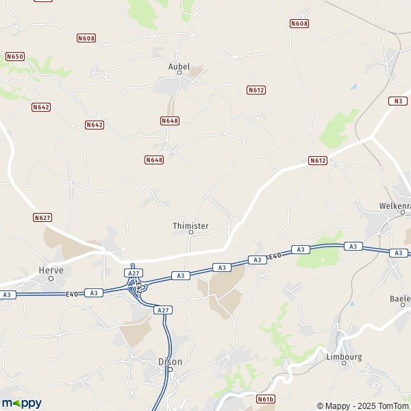 La carte pour la ville de 4650-4890 Thimister-Clermont