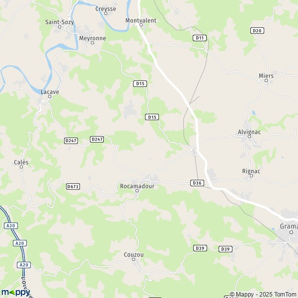 La carte pour la ville de Rocamadour 46500