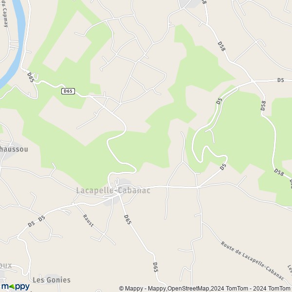 La carte pour la ville de Lacapelle-Cabanac 46700