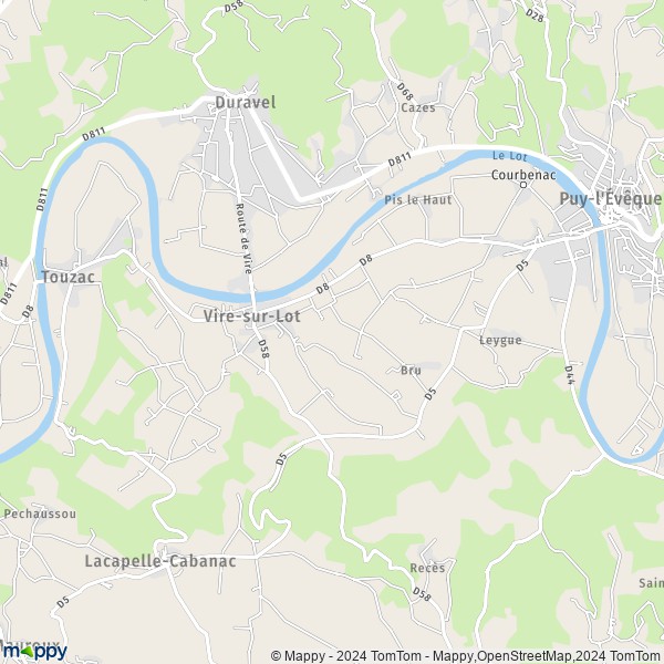La carte pour la ville de Vire-sur-Lot 46700