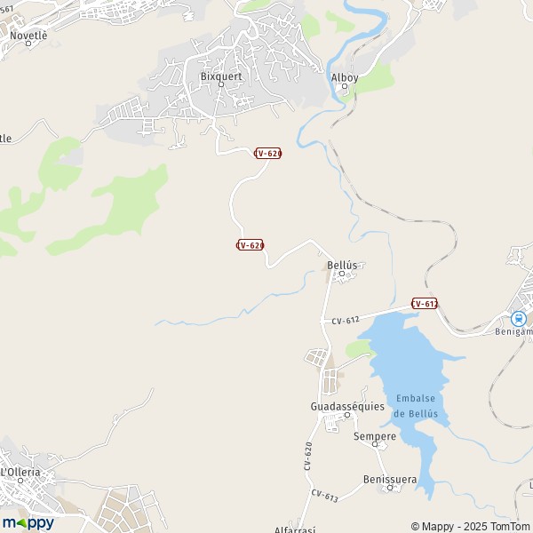 La carte pour la ville de 46800-46839 Bellús