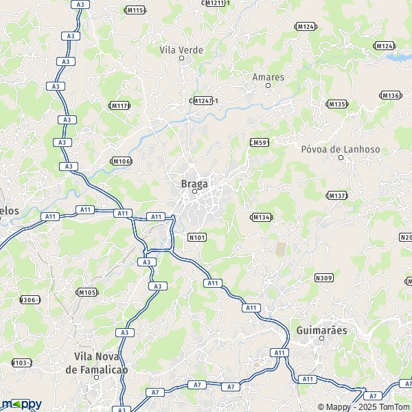 La carte pour la ville de 4700-4715 Braga