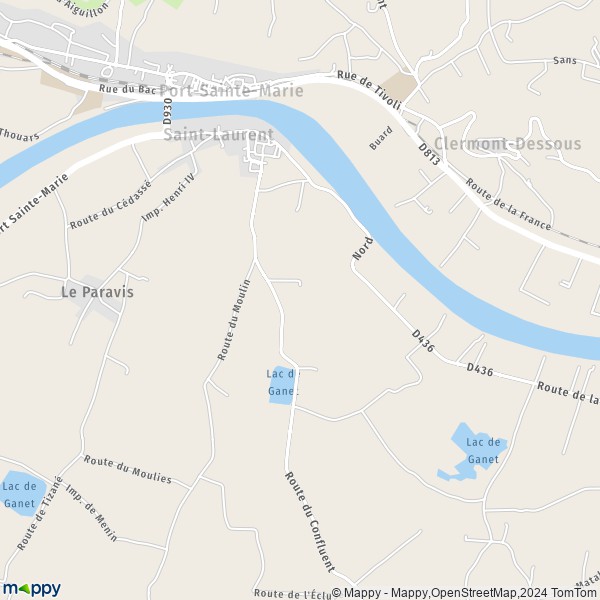 La carte pour la ville de Saint-Laurent 47130
