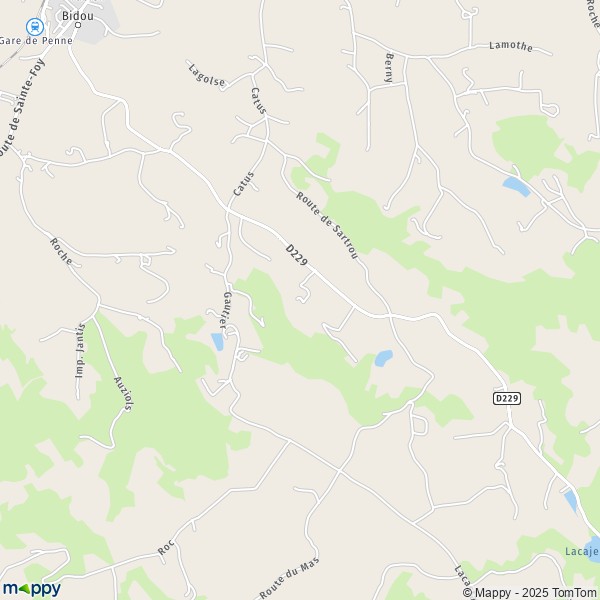 Carte La Cardonnie, 47140 Penne-d'Agenais