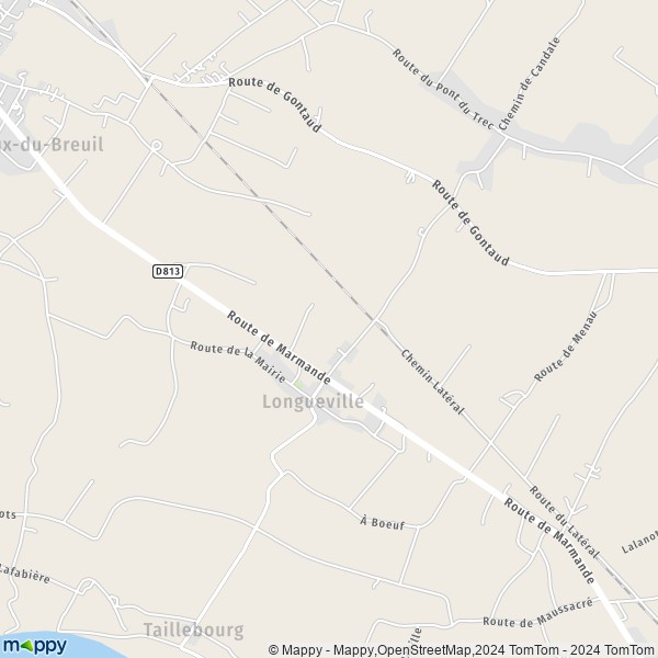 La carte pour la ville de Longueville 47200