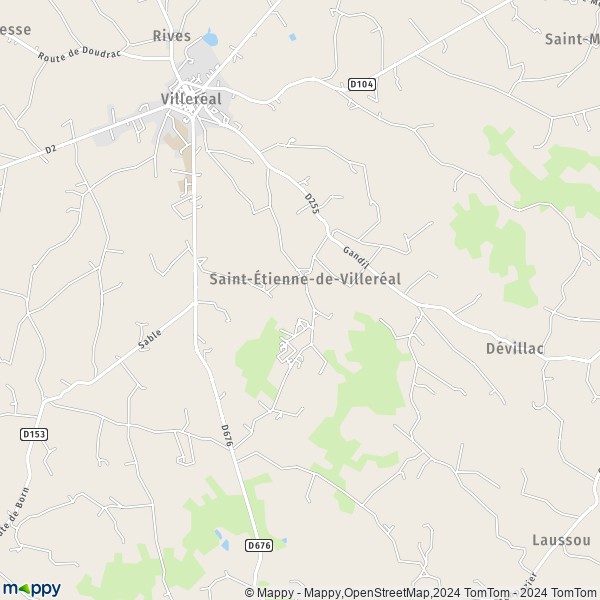 La carte pour la ville de Saint-Étienne-de-Villeréal 47210