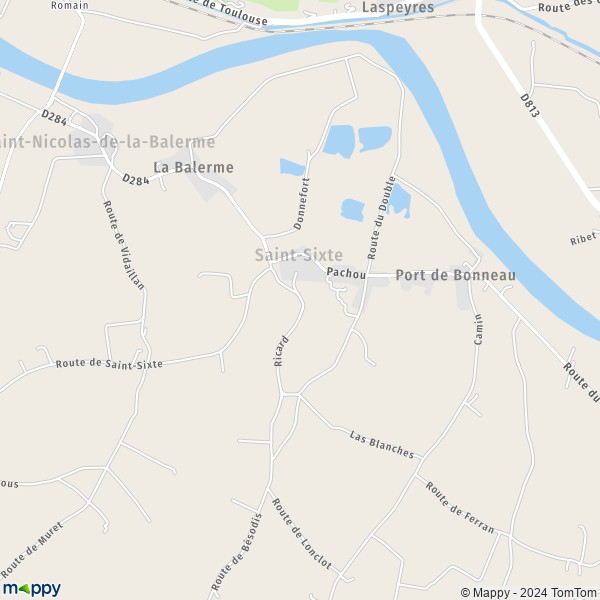 La carte pour la ville de Saint-Sixte 47220