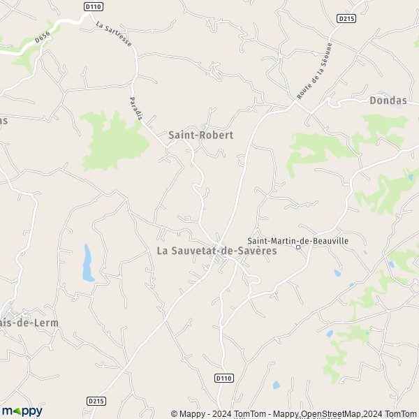 La carte pour la ville de La Sauvetat-de-Savères 47270