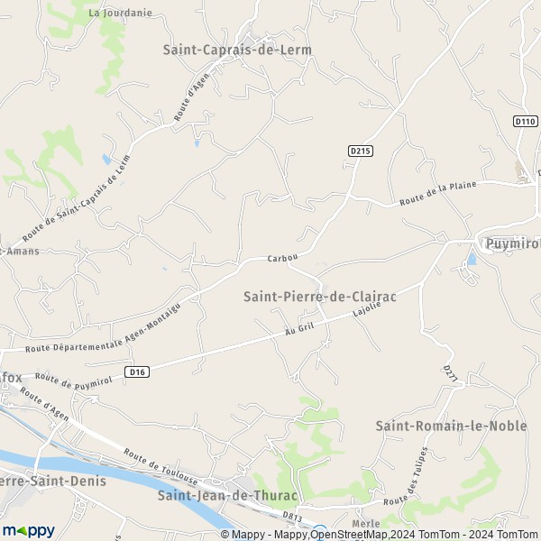 La carte pour la ville de Saint-Pierre-de-Clairac 47270