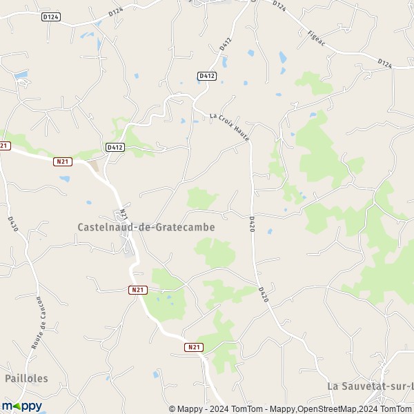 La carte pour la ville de Castelnaud-de-Gratecambe 47290