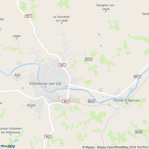 La carte pour la ville de Villeneuve-sur-Lot 47300