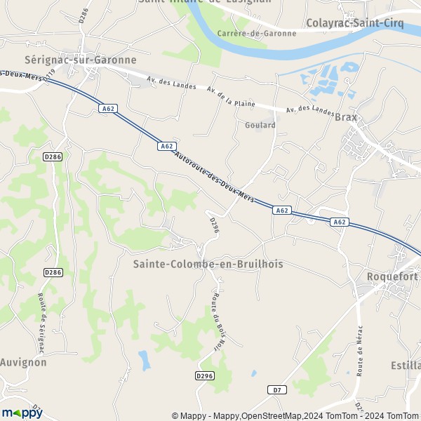 La carte pour la ville de Sainte-Colombe-en-Bruilhois 47310
