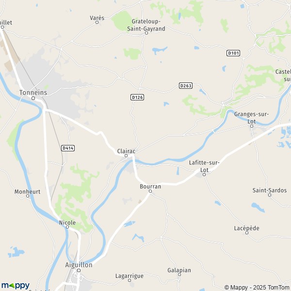 La carte pour la ville de Clairac 47320