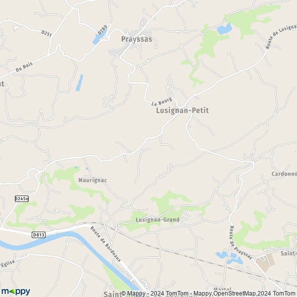 La carte pour la ville de Lusignan-Petit 47360