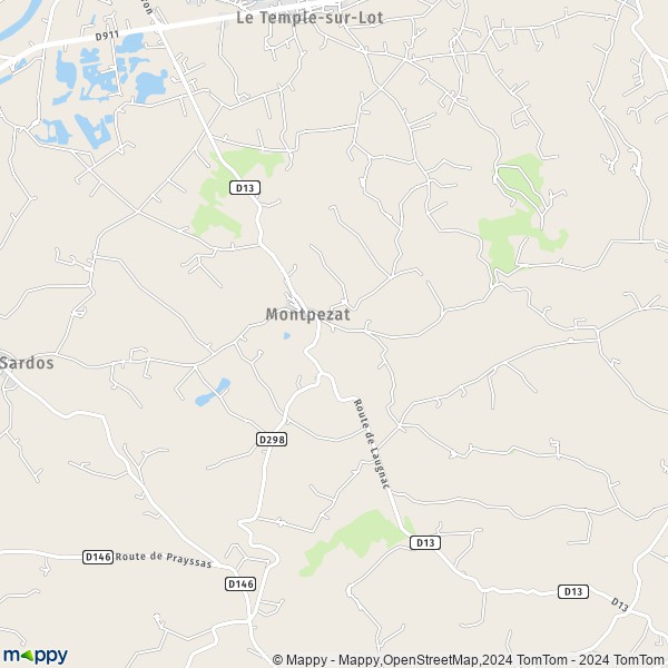 La carte pour la ville de Montpezat 47360