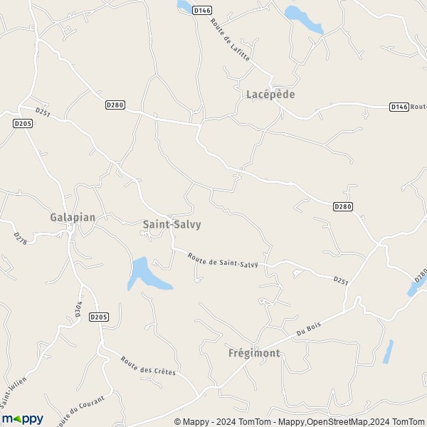 La carte pour la ville de Saint-Salvy 47360