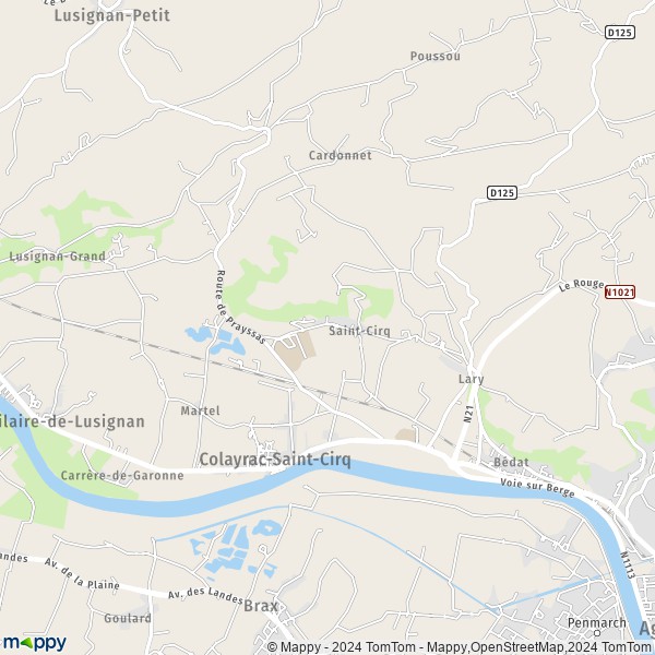 La carte pour la ville de Colayrac-Saint-Cirq 47450
