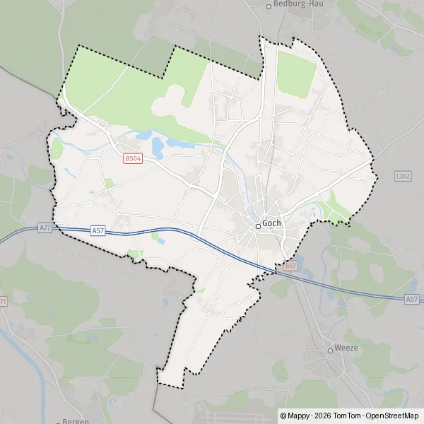 La carte pour la ville de 47551-47574 Goch