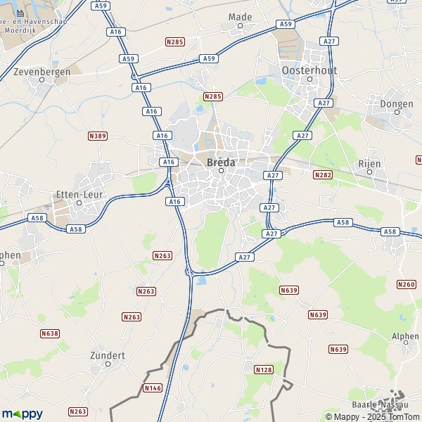 La carte pour la ville de Bréda 4772-4891